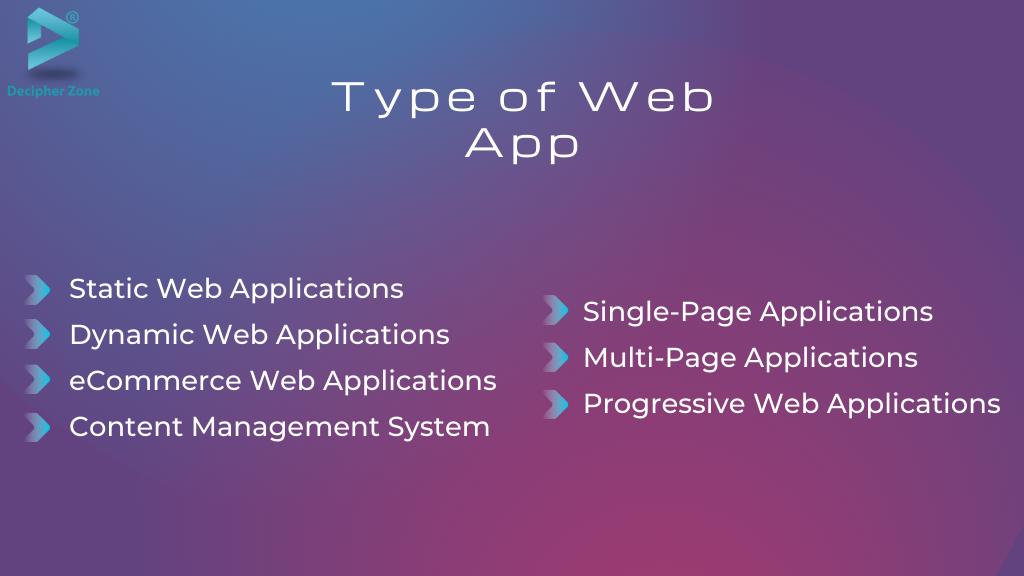 Type of web apps